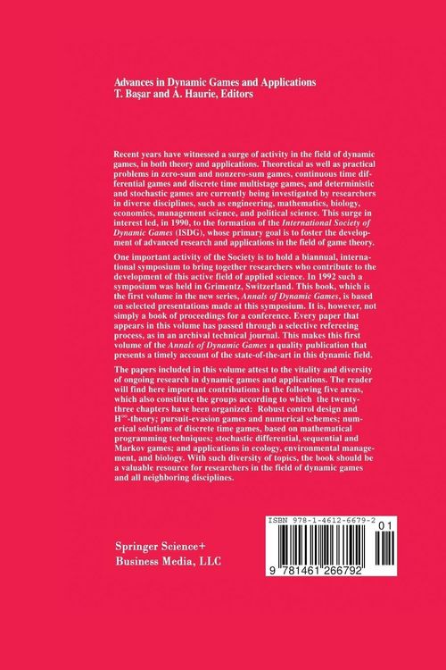 Produktbild: Advances in Dynamic Games and Applications