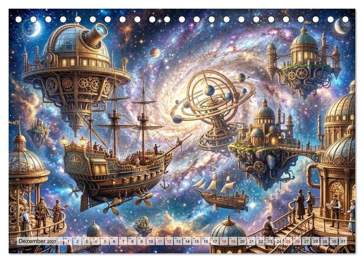 Produktbild: Steampunkwelten - Das Herz der Zeit (Tischkalender 2027 DIN A5 quer), CALVENDO Monatskalender