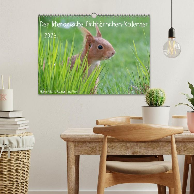 Produktbild: Der literarische Eichh&ouml;rnchen-Kalender (Wandkalender 2026 DIN A3 quer), CALVENDO Monatskalender