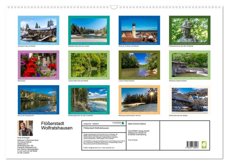 Produktbild: Fl&ouml;&szlig;erstadt Wolfratshausen (Wandkalender 2026 DIN A2 quer), CALVENDO Monatskalender