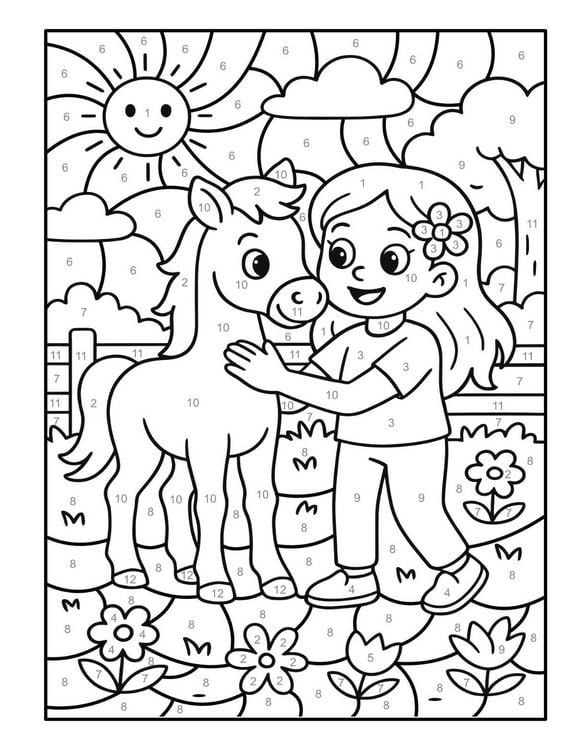 Produktbild: Malen nach Zahlen Pferde Malbuch f&uuml;r Kinder ab 5&ndash;7 Jahren