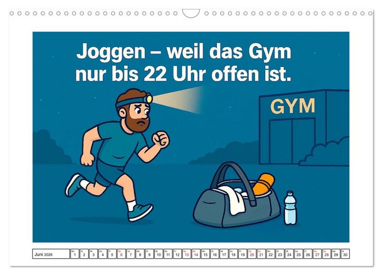 Produktbild: Kraftsport, Hanteln und Humor (Wandkalender 2026 DIN A3 quer), CALVENDO Monatskalender