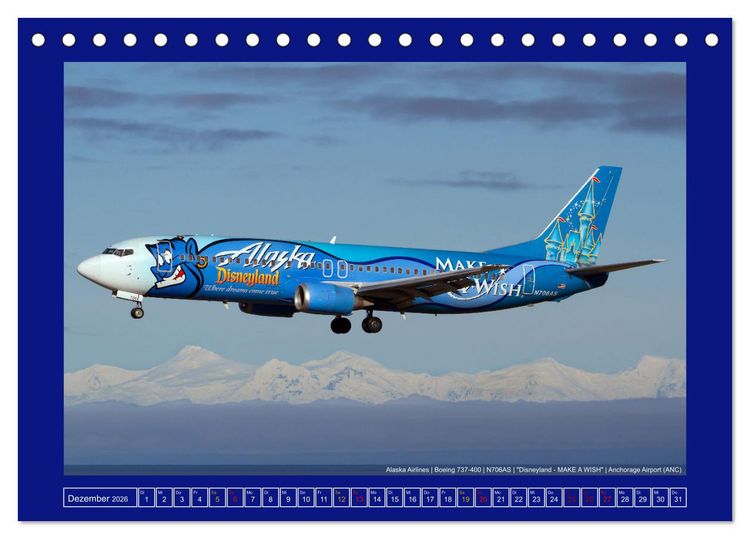 Produktbild: Bunte Airliner (Tischkalender 2026 DIN A5 quer), CALVENDO Monatskalender