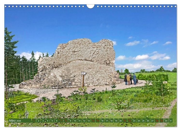 Produktbild: Aschersleben um 1900 &ndash; Auf der alten Burg - Kolorierte Schwarzwei&szlig;fotos (Wandkalender 2026 DIN A3 quer), CALVENDO Monatskalender