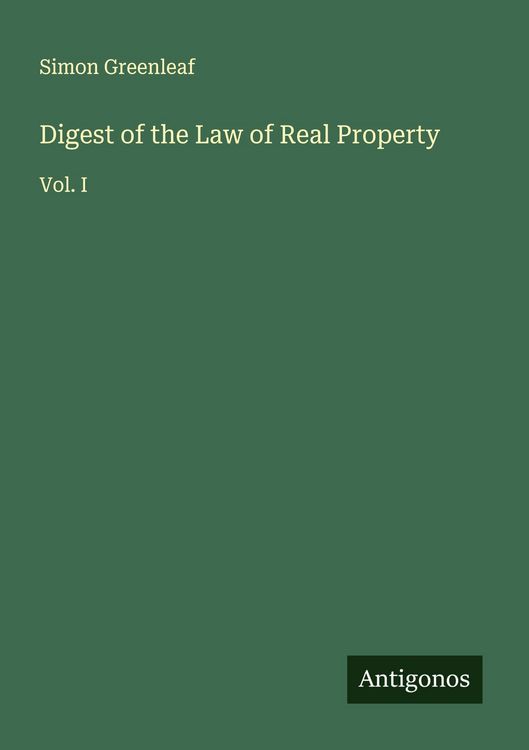 Produktbild: Digest of the Law of Real Property