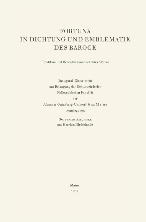 Produktbild: Fortuna in Dichtung und Emblematik des Barock