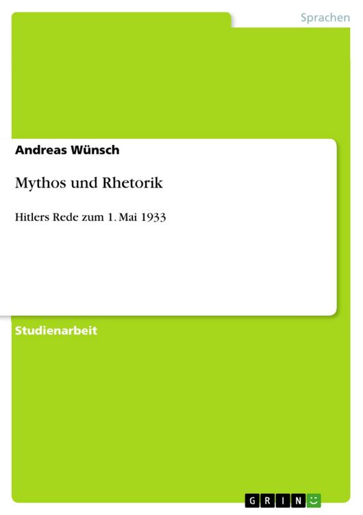 Produktbild: Mythos und Rhetorik