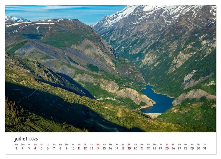 Produktbild: Les hauts de Belledonne les Alpes vues du ciel (Calendrier mural 2026 DIN A2 vertical), CALVENDO calendrier mensuel