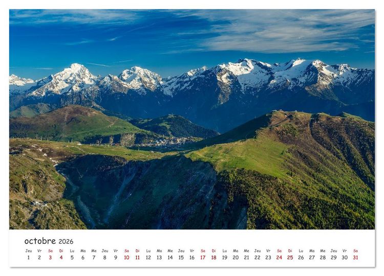 Produktbild: Les hauts de Belledonne les Alpes vues du ciel (Calendrier mural 2026 DIN A4 vertical), CALVENDO calendrier mensuel