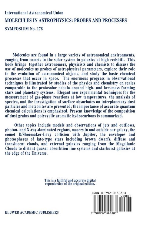 Produktbild: Molecules in Astrophysics: Probes and Processes