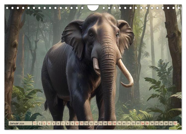 Produktbild: Riesen der Eiszeit &ndash; Ein Jahr voller Mammut Momente (Wandkalender 2026 DIN A4 quer), CALVENDO Monatskalender