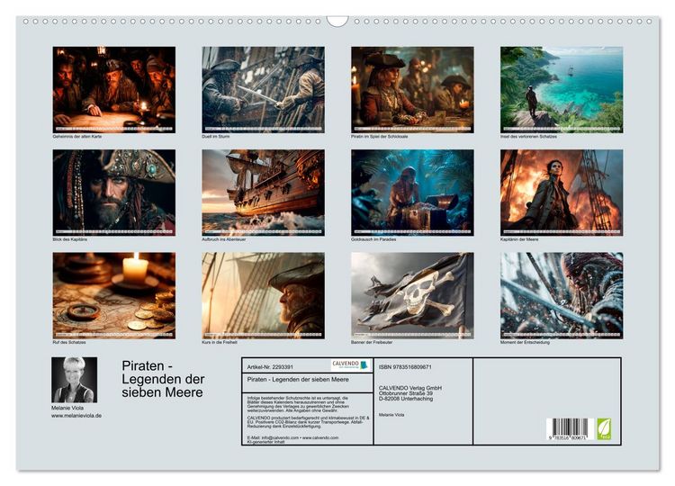 Produktbild: Piraten - Legenden der sieben Meere (Wandkalender 2027 DIN A2 quer), CALVENDO Monatskalender