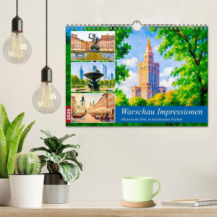 Produktbild: Warschau Impressionen - Historische Orte in leuchtenden Farben (Wandkalender 2026 DIN A4 quer), CALVENDO Monatskalender