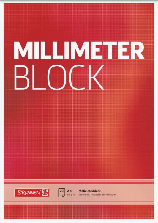 Produktbild: Brunnen Millimeter Block A4 Papier 20 Blatt