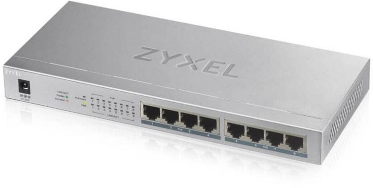 Produktbild: ZyXEL GS1008HP-EU0101F GS1008-HP Netzwerk Switch 8 Port 2000MBit/s PoE-Funktion