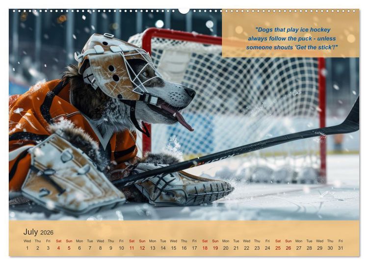Produktbild: The most charming ice hockey animals in action (Wall Calendar 2026 DIN A2 landscape), CALVENDO 12 Month Wall Calendar