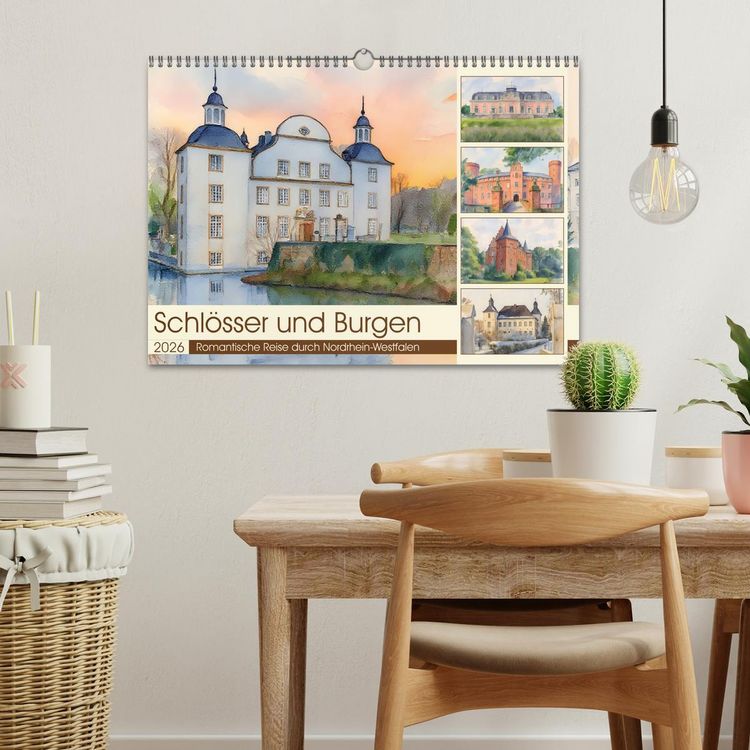 Produktbild: Schl&ouml;sser und Burgen - Romantische Reise durch Nordrhein-Westfalen (Wandkalender 2026 DIN A3 quer), CALVENDO Monatskalender