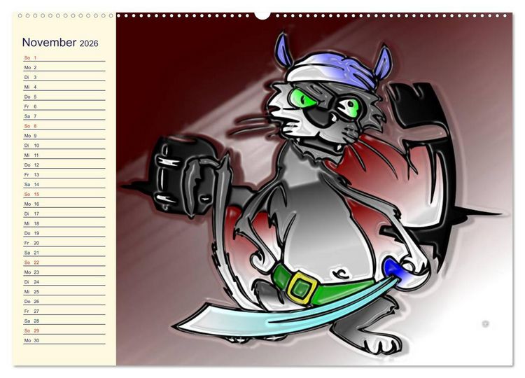 Produktbild: Alles f&uuml;r die Katz! Lustiger Katzen-Planer (hochwertiger Premium Wandkalender 2026 DIN A2 quer), Kunstdruck in Hochglanz