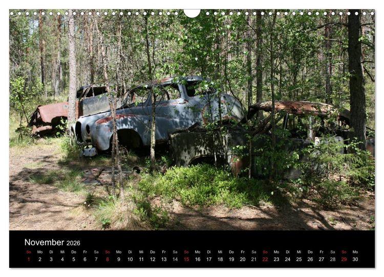 Produktbild: Schrottautos im Kyrk&ouml; Mosse (Wandkalender 2026 DIN A3 quer), CALVENDO Monatskalender