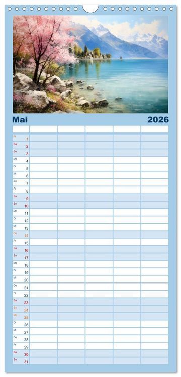 Produktbild: Familienplaner 2026 - Lieblingssee mit 5 Spalten (Wandkalender, 21 x 45 cm) CALVENDO