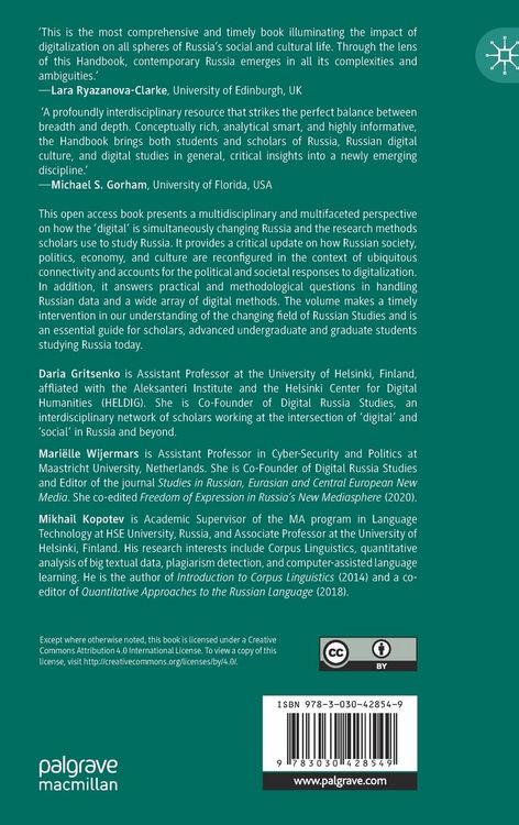 Produktbild: The Palgrave Handbook of Digital Russia Studies