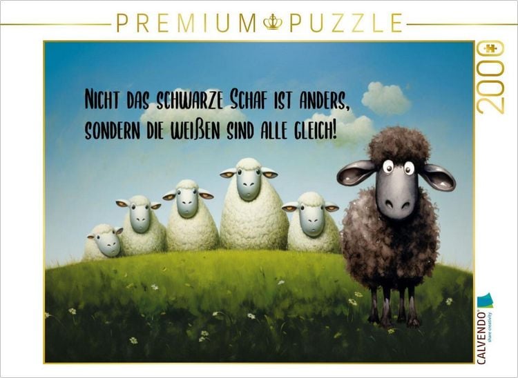 Produktbild: CALVENDO Puzzle Schwarzes Schaf | 2000 Teile Lege-Gr&ouml;&szlig;e 90x67cm Foto-Puzzle f&uuml;r gl&uuml;ckliche Stunden