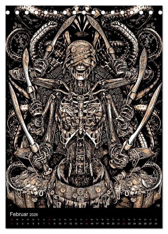 Produktbild: BLOODBOY/ HORROR ILLUSTRATION V1 (Tischkalender 2026 DIN A5 hoch), CALVENDO Monatskalender