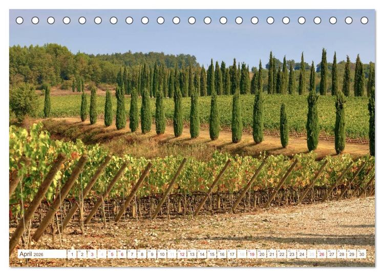 Produktbild: Toskana - Goldene Farben des toskanischen Herbstes (Tischkalender 2026 DIN A5 quer), CALVENDO Monatskalender