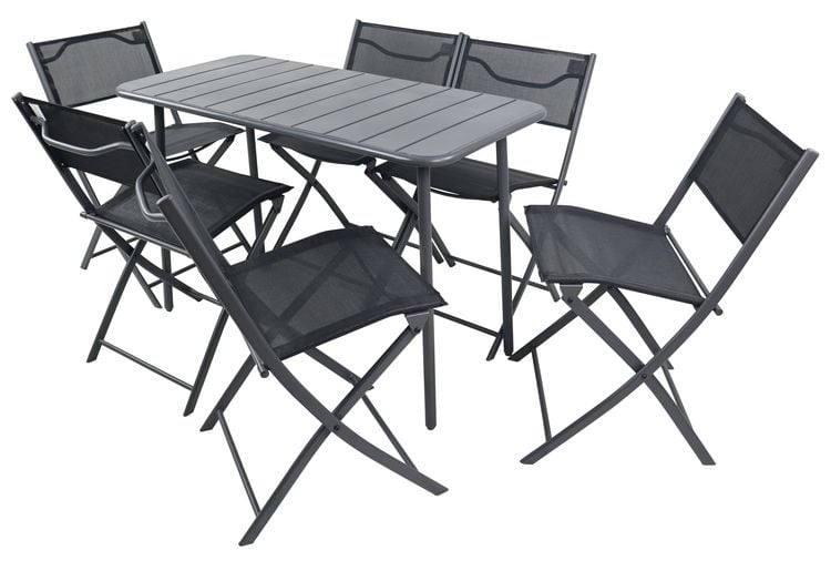 Produktbild: 7 tlg. Bistroset Balkonset Gartenset Metall Sumila
