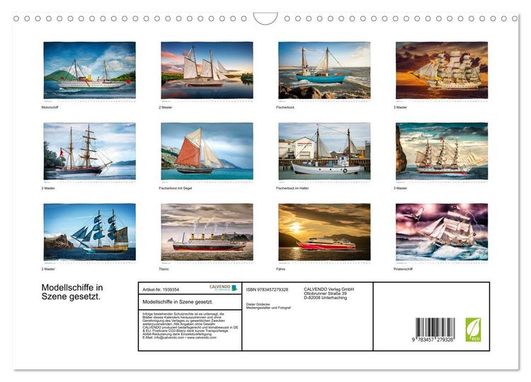 Produktbild: Modellschiffe in Szene gesetzt. (Wandkalender 2026 DIN A3 quer), CALVENDO Monatskalender