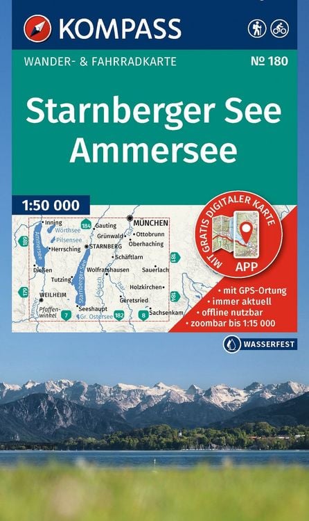 Produktbild: KOMPASS Wanderkarte 180 Starnberger See, Ammersee 1:50.000