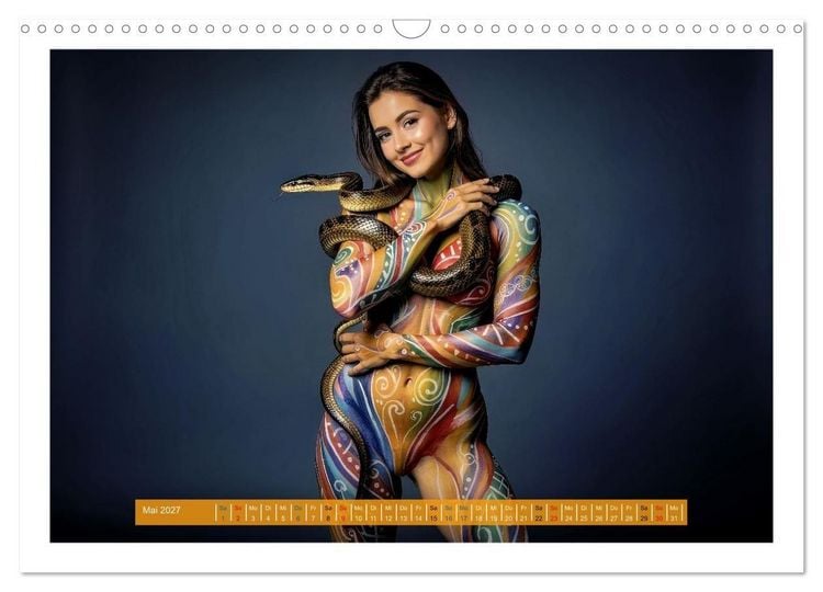 Produktbild: Body Painting mit Schlange (Wandkalender 2027 DIN A3 quer), CALVENDO Monatskalender