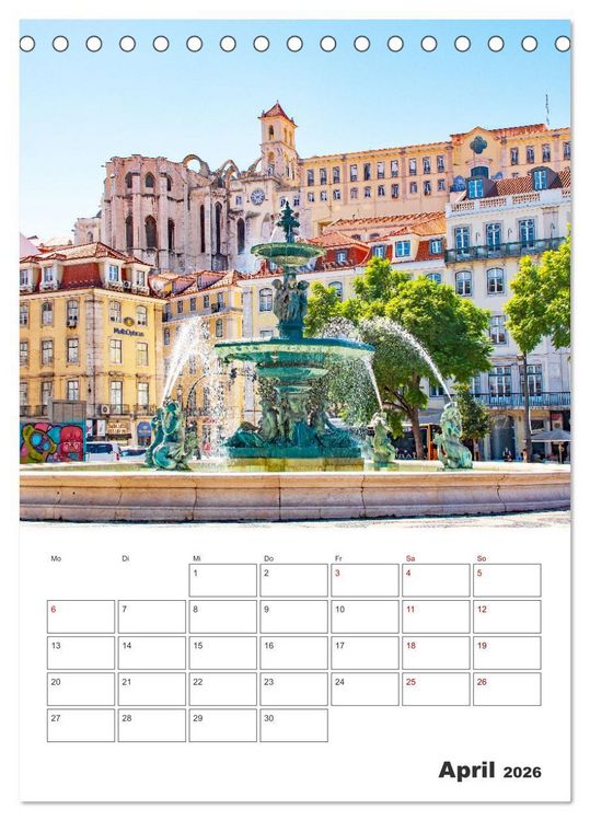 Produktbild: Lissabon - ein Traumreiseziel (Tischkalender 2026 DIN A5 hoch), CALVENDO Monatskalender