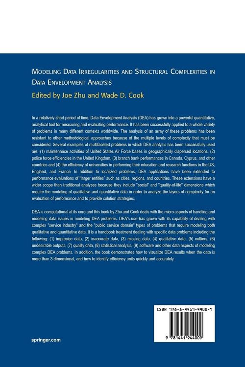 Produktbild: Modeling Data Irregularities and Structural Complexities in Data Envelopment Analysis