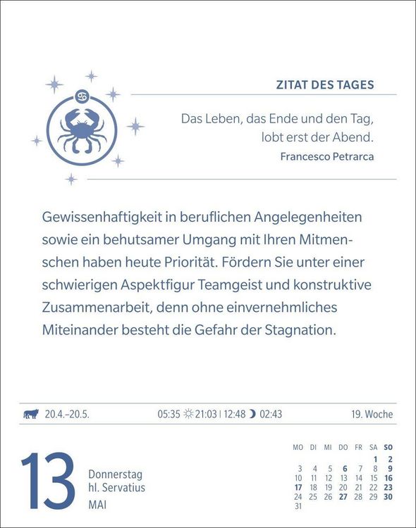 Produktbild: Krebs Sternzeichenkalender 2027 - Tagesabrei&szlig;kalender - Ihr Horoskop f&uuml;r jeden Tag