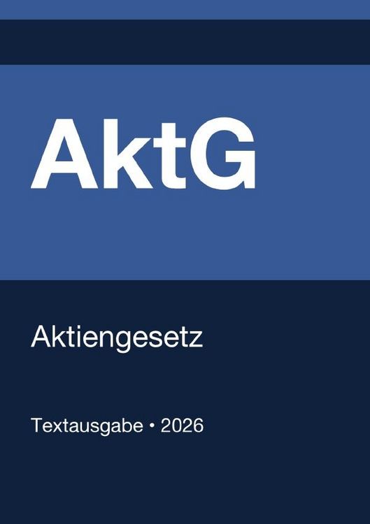 Produktbild: AktG - Aktiengesetz (Deutschland) 2026