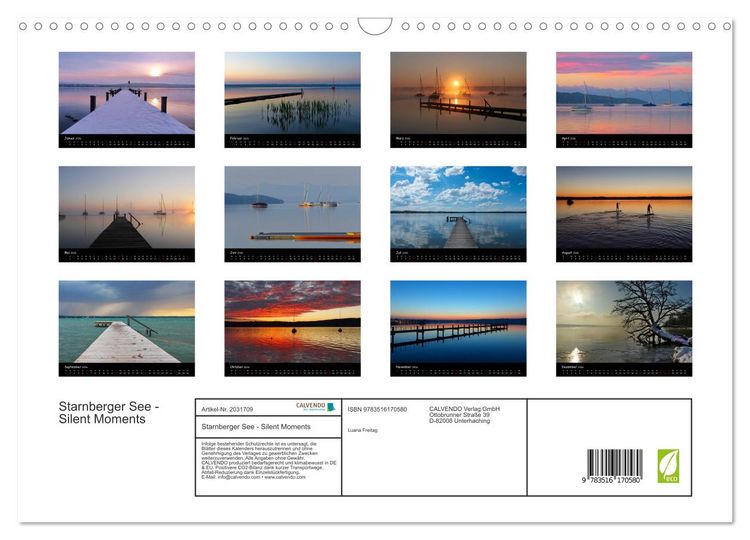 Produktbild: Starnberger See - Silent Moments (Wandkalender 2026 DIN A3 quer), CALVENDO Monatskalender
