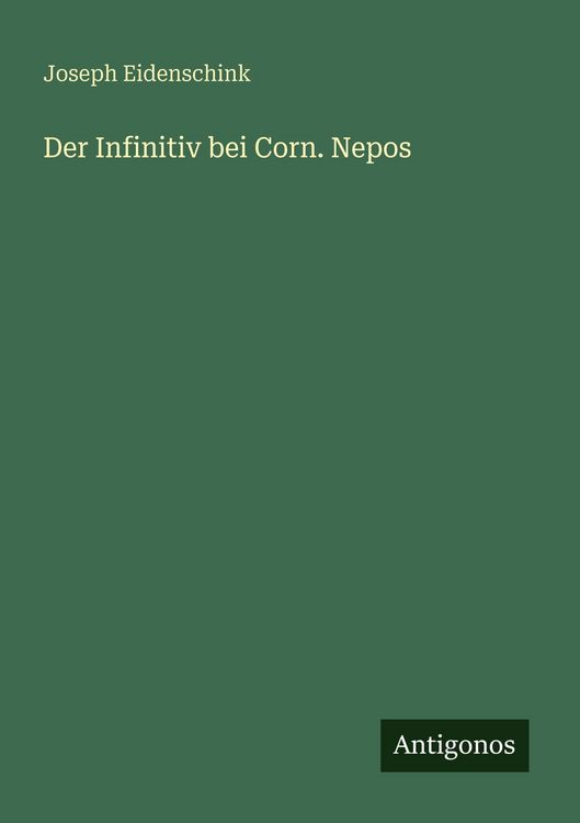 Produktbild: Der Infinitiv bei Corn. Nepos