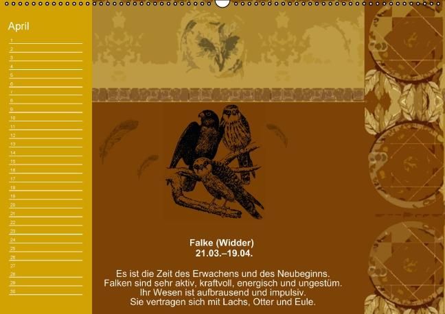 Produktbild: Indianisches Horoskop / Geburtstagskalender (Wandkalender immerw&auml;hrend DIN A2 quer)