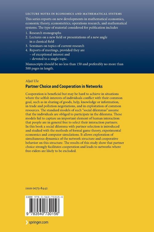 Produktbild: Partner Choice and Cooperation in Networks