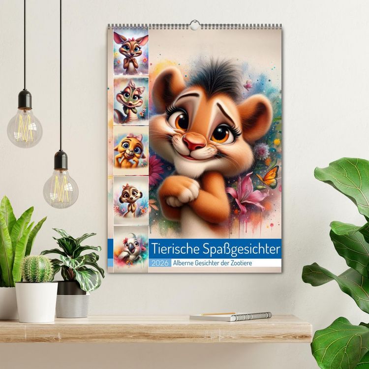 Produktbild: Tierische Spa&szlig;gesichter - Alberne Gesichter der Zootiere (Wandkalender 2026 DIN A2 hoch), CALVENDO Monatskalender