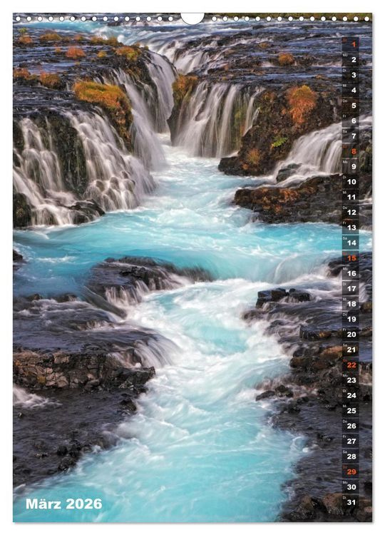 Produktbild: Wasserf&auml;lle auf Island (Wandkalender 2026 DIN A3 hoch), CALVENDO Monatskalender