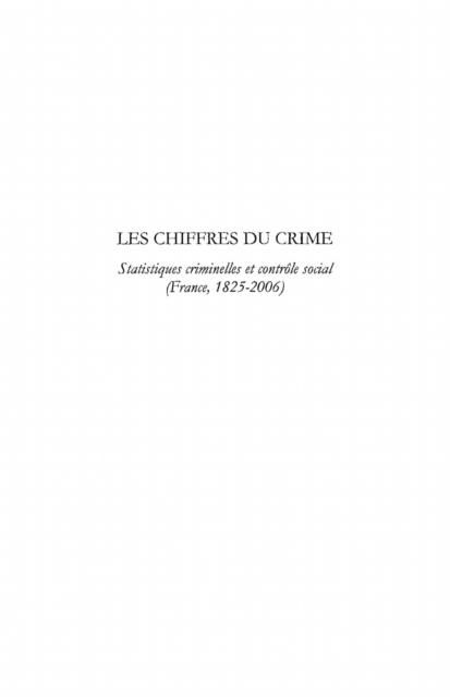 Produktbild: Les chiffres du crime - statistiques criminelles et controle