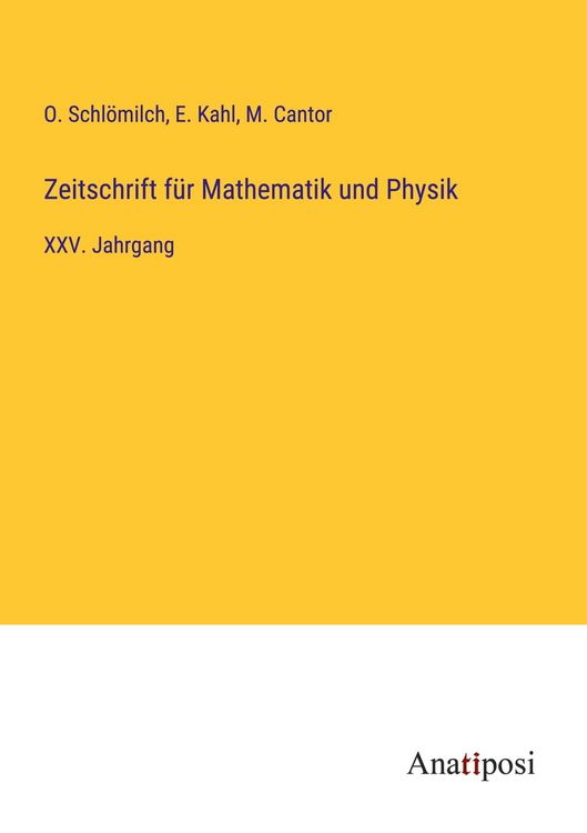 Produktbild: Zeitschrift f&uuml;r Mathematik und Physik