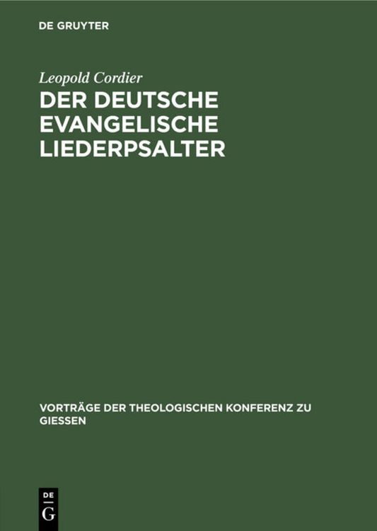 Produktbild: Der deutsche evangelische Liederpsalter