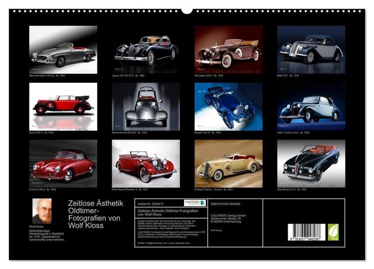 Produktbild: Zeitlose &Auml;sthetik Oldtimer-Fotografien von Wolf Kloss (hochwertiger Premium Wandkalender 2026 DIN A2 quer), Kunstdruck in Hochglanz