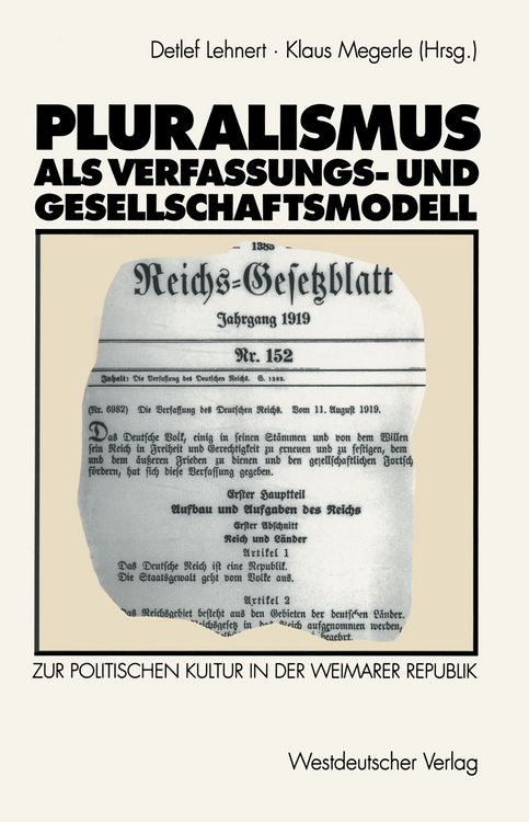 Produktbild: Pluralismus als Verfassungs- und Gesellschaftsmodell
