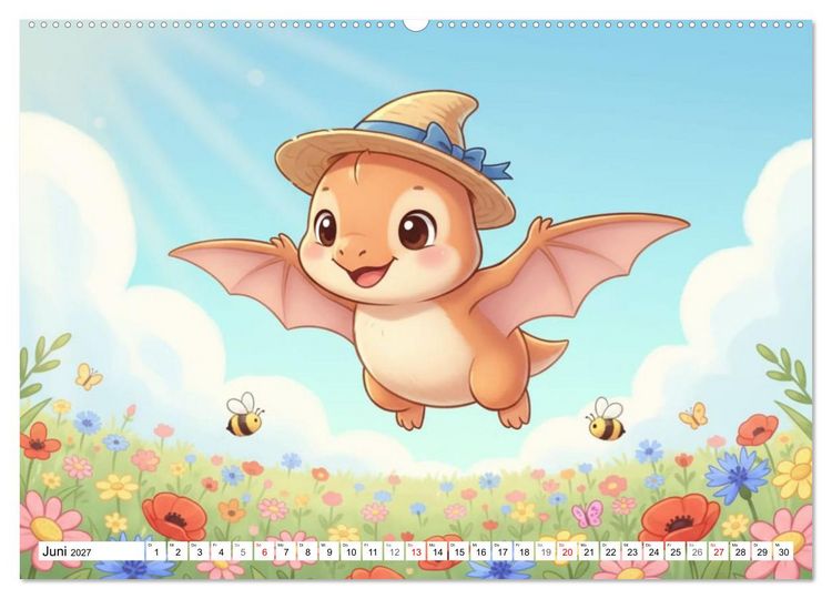 Produktbild: Dino-Babys Jahresreise (Wandkalender 2027 DIN A2 quer), CALVENDO Monatskalender