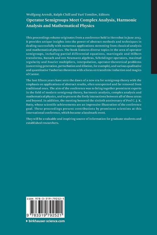 Produktbild: Operator Semigroups Meet Complex Analysis, Harmonic Analysis and Mathematical Physics