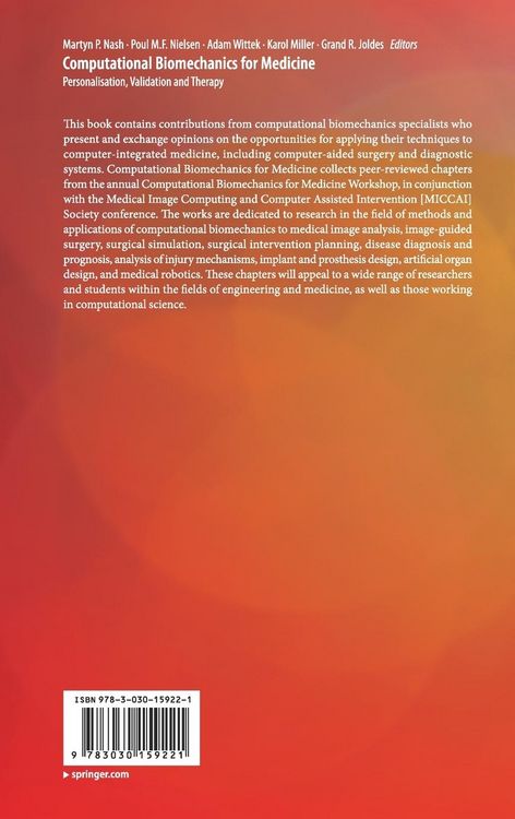 Produktbild: Computational Biomechanics for Medicine